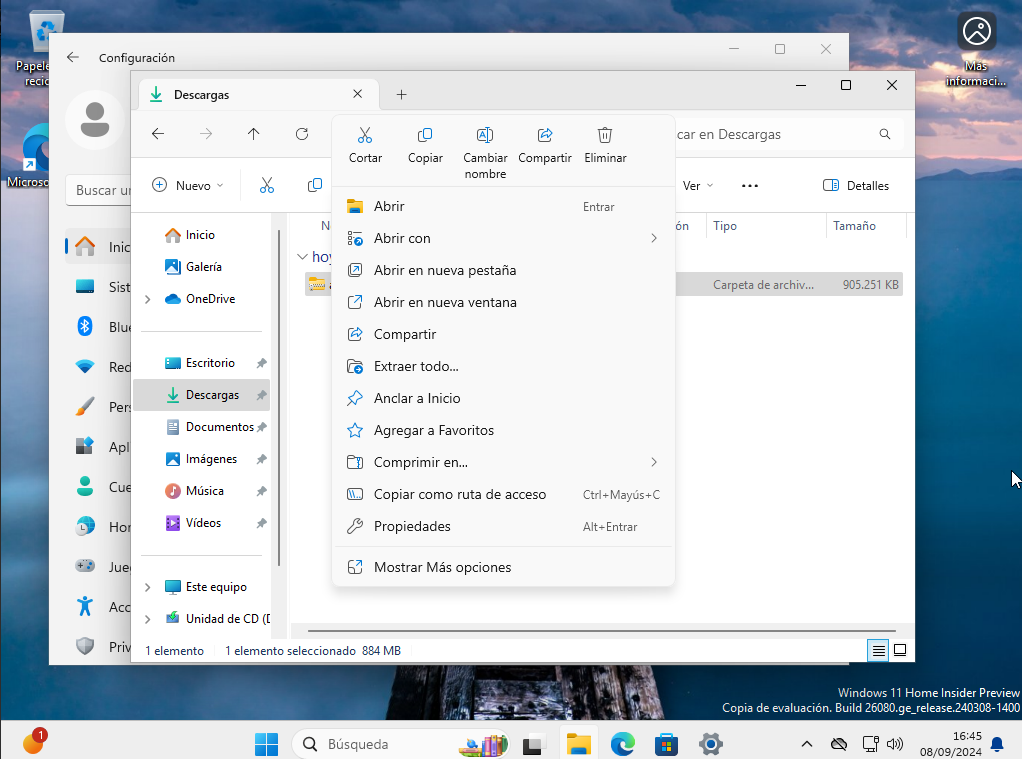 nueva interfaz menu contextual windows 11 24h2